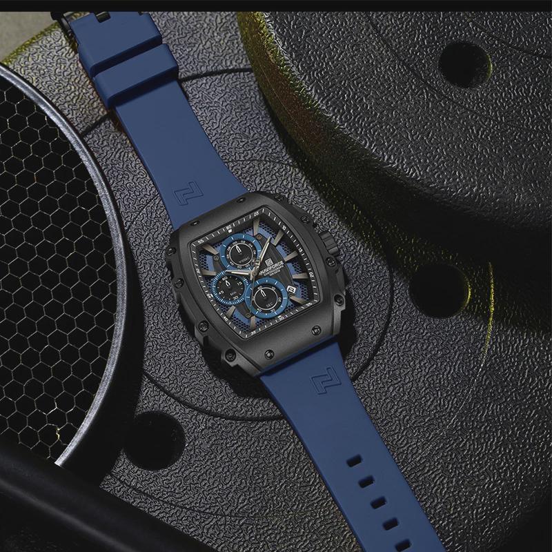 Men Sport Waterproof Quartz Watch Luxury Barrel-Shaped Steel Band Alloy Dial Casual Couple Luminous Wristwatch