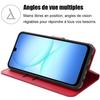 Coque de Téléphone - BOOLING - Samsung Galaxy A17 4G/5G - Effet Cuir Antichoc Rouge - 2 Verre Trempé