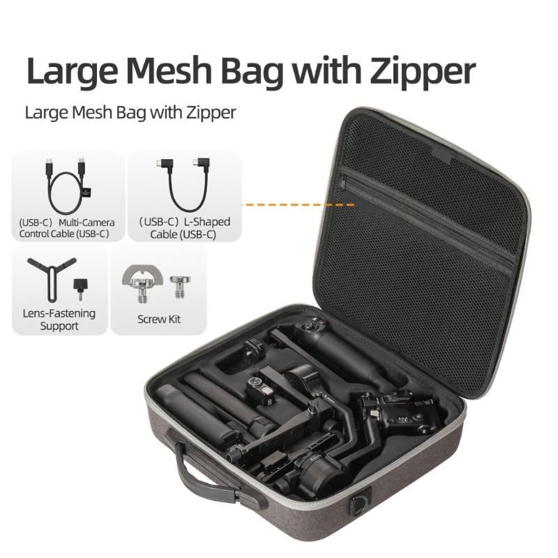 Durability Hard Shell Carrying Case For RS5 Stabilizer And Accessories Storage Box With Shockproof Compartments Design