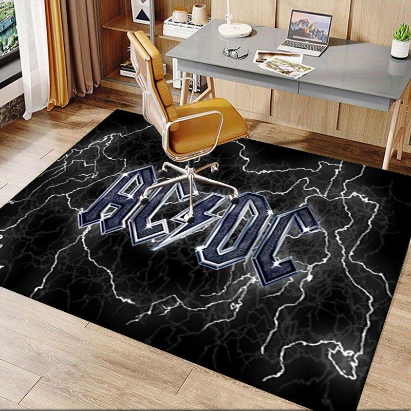 AC/DC Logo Lightning Rock Band Poster Print Wall Art DecorOffice Mat Home Decor Gift For Halloween & Christmas LC22