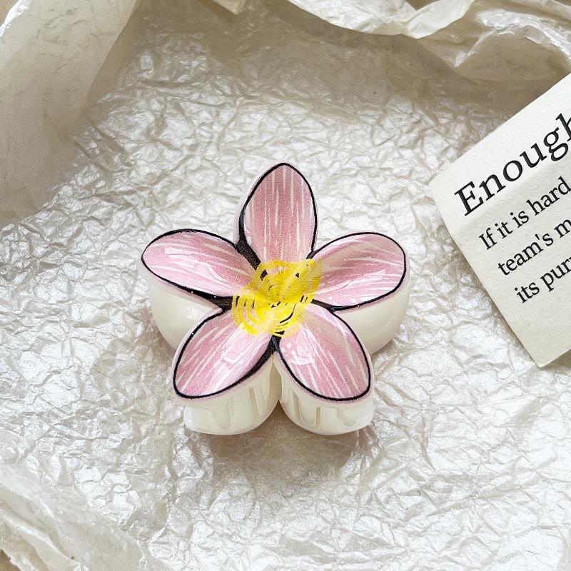 Romantic Frangipani Hair Clips with Printed Hairpins and Flower Hairpins for The Back of The Head