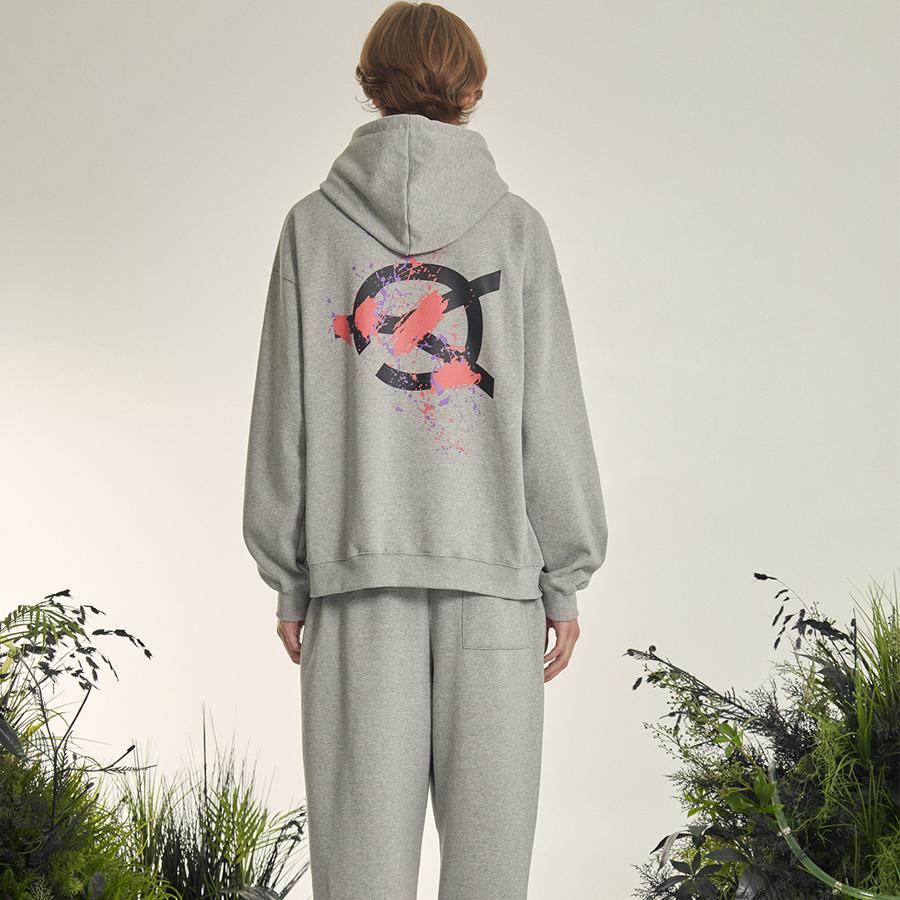 Dirty Painting Logo Hoodie - Grey