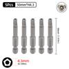 Magnetic Pentagonal Screwdriver Bit Set With Hole 1/4" Hex S2 Steel 50mm Security Torx Drill Bits Ratchet Wrench Hand Tools