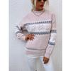 Women S Half High Neck Snowflake Pullover Knit Sweater