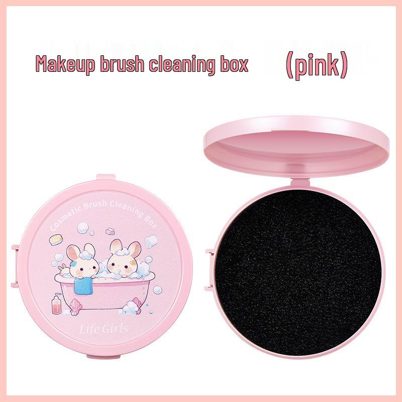 

LifeGirls Makeup Brush Cleaning Box: Quick-Dry Flip-Top with Washable Sponge