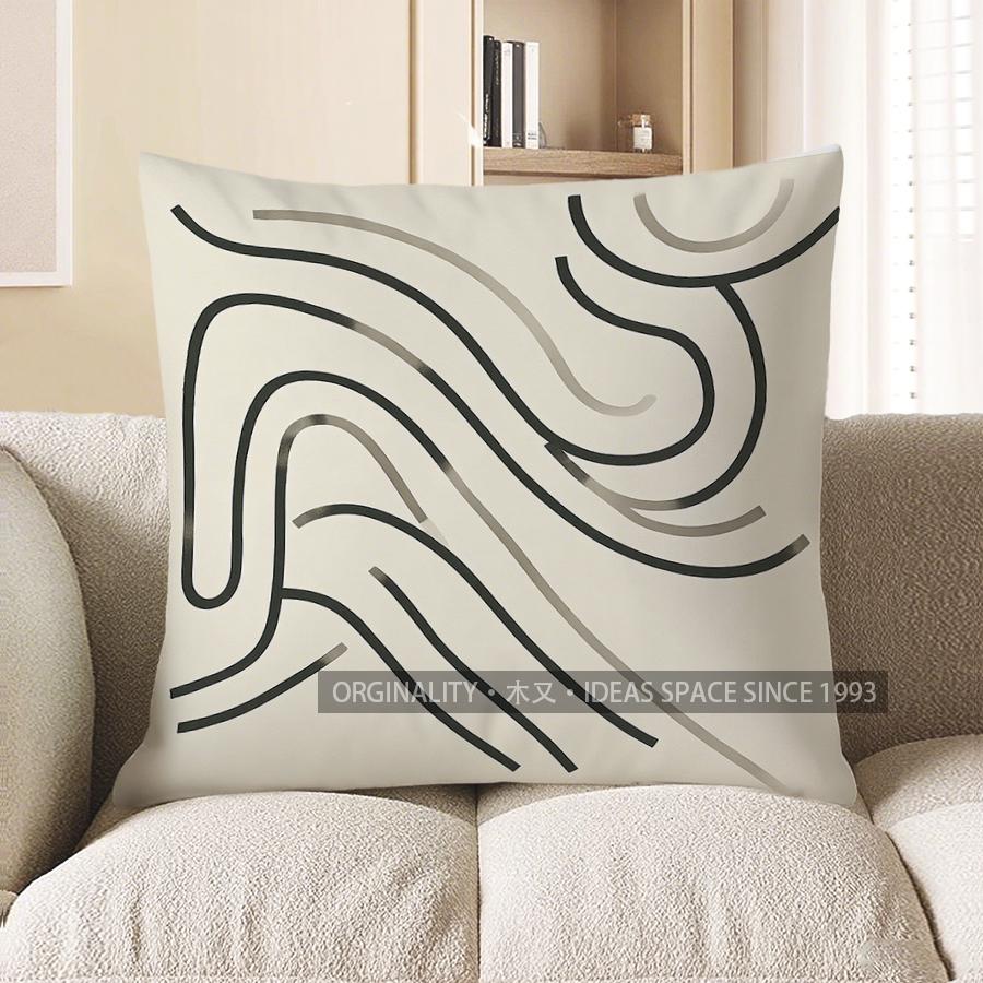 Home Decor Modern Geometric Black & White Throw Pillow Pattern Cushion Cover Suitable For Sofa Bedroom Car Pillow Cover