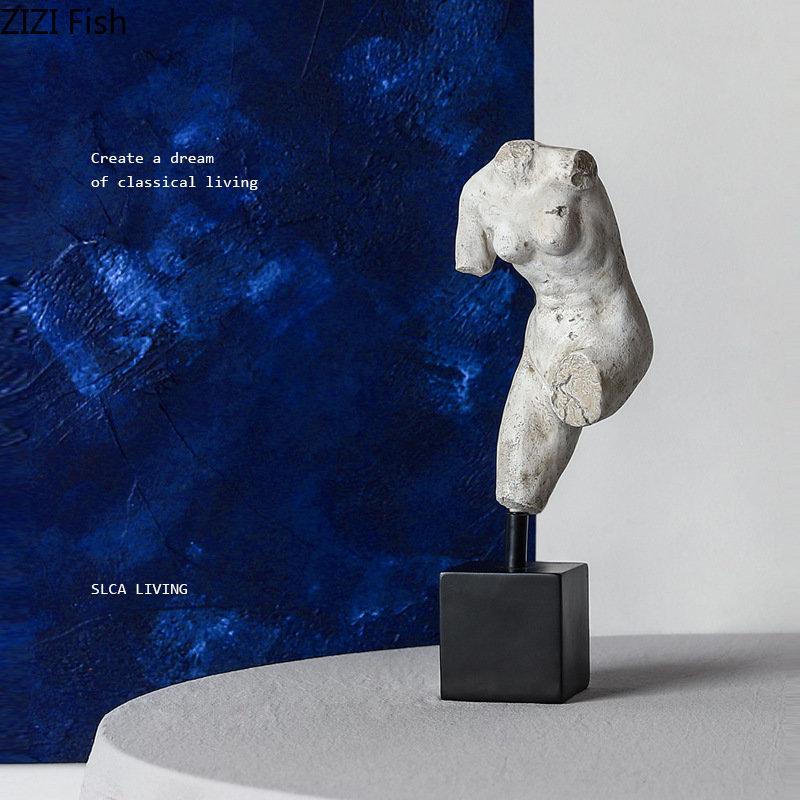 Broken Aesthetics Human Body Sculpture Imitation Plaster Retro Body Art Statue Character Resin Crafts Desk Decoration Ornaments