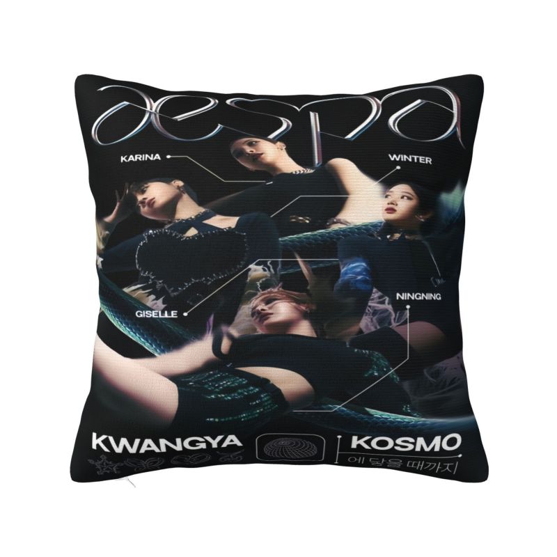 Custom Kpop A-Aespas Girls Karina Winter Giselle Ningning Pillow Case Sofa Luxury Cushion Cover Car Pillowcase