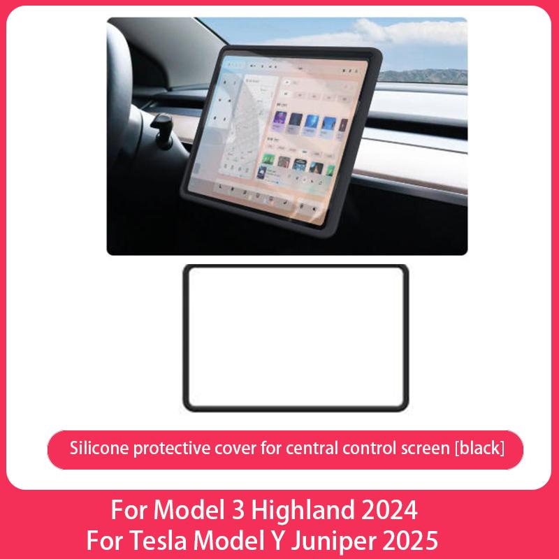 For Tesla Model Y Juniper Central Control Panel Electrostatic Adsorption Sticker Model 3 Highland Console Protect Silicone Cover