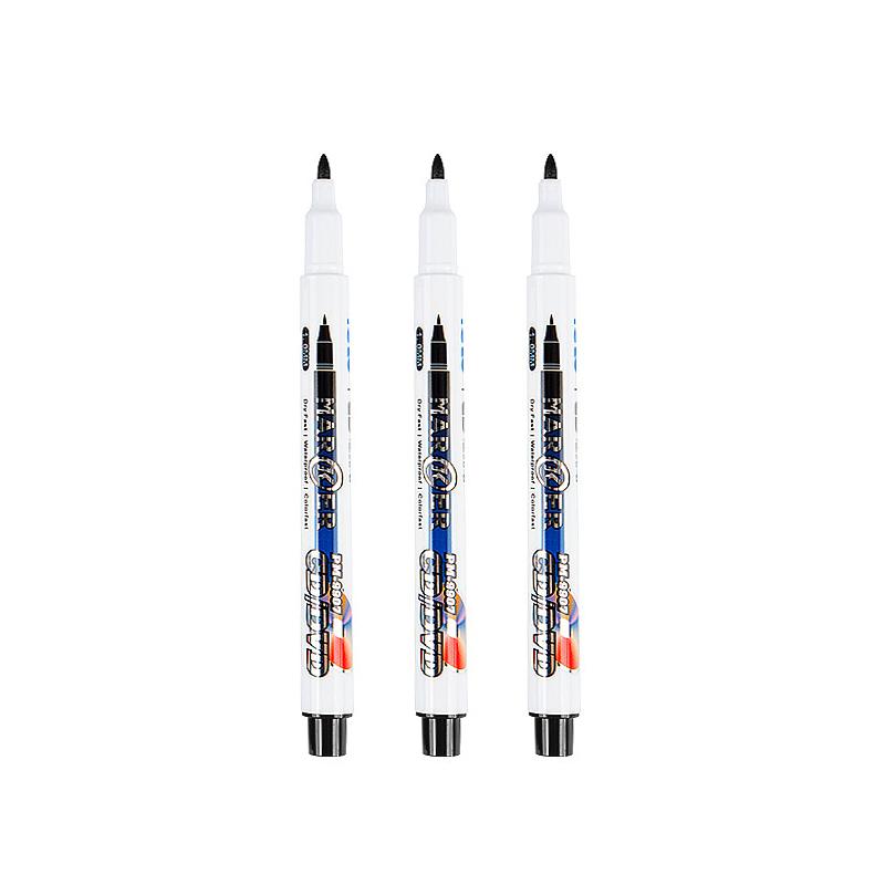 

3Pcs Permanent Markers 1mm Nib Oil-Based,Waterproof,Quick-Drying Ideal For Comics,CD,Glass And Graffiti