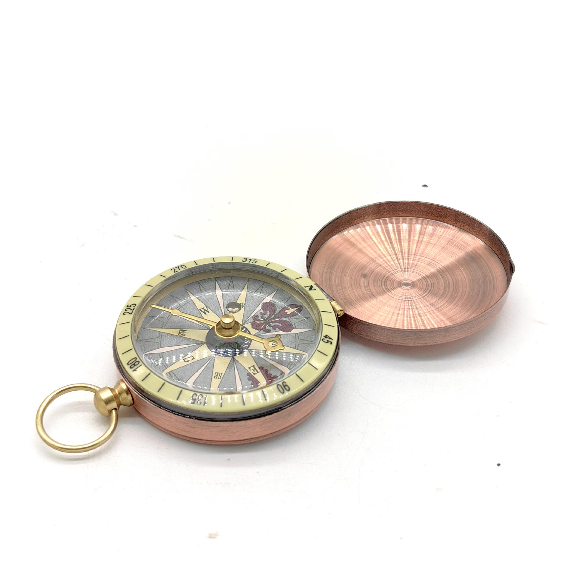 Бронзовый Металлический Карманный Компас-Часы с Откидной Крышкой G50-1