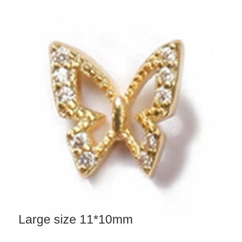 Butterfly Manicure Jewelry Japanese Zircon Nail Decoration Net Red Popular Fingertip Butterfly Metal New Decoration 1PS