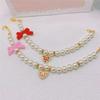 Pet Bow Pearl Collar Cat Jewelry Heart Pendant Necklace Dog Sweet Decorations Puppy Rhinestone Collar Chihuahua Accesorios