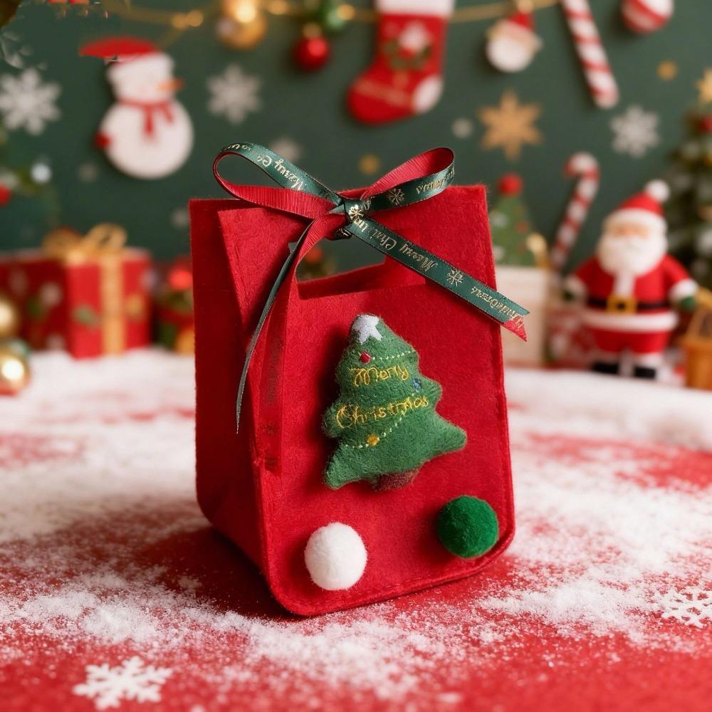 2PCS Thickened New Year Gift Bag Red Green Christmas Apple Bag Christmas Gift Bag Home Decoration