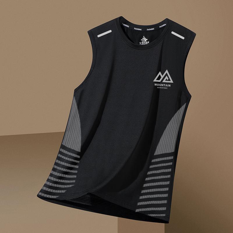 Gilet Sportivo da Uomo Estivo Asciugatura Rapida Traspirante Base Shirt Allenamento Spalle Larghe Senza Maniche Maglietta Tecnica Traspirante Top
