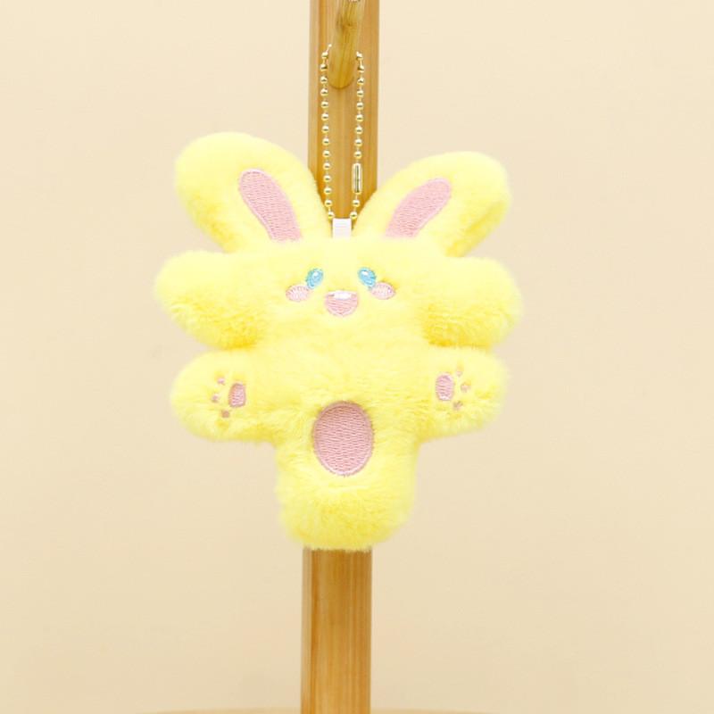 Adorable Plush Lucky Rabbit Keychain Cute Stuffed Toy Short Plush Bunny Doll