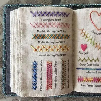 Imitation Linen Diy Stitch Book Enhance Your Crafting Skills Portable Embroidery Stitch Book With Embroidery Stitch Name