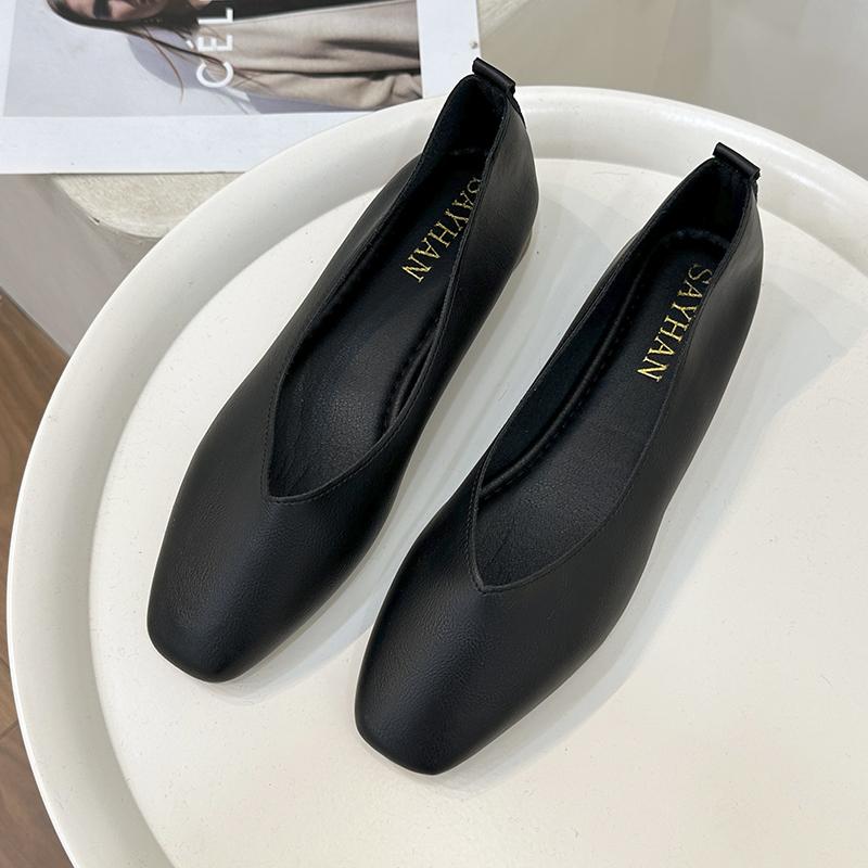 Multicolor Low Heel Women's Shoes 2024 Round Head Flat Shallow Mouth Single Shoes Casual Hundred Casual Shoes