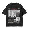2026 Summer Chainsaw Man Yoru War Devil Washed Anime T-shirt Harajuku Streetwear Oversized Short Sleeve Daily Wear Cool Top
