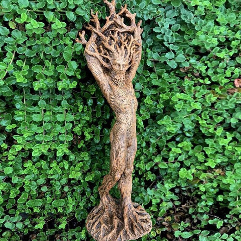 Forest Goddess Statue Resin Garden Art Green Man Tree God Ornament Wholesale Home Decor