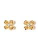 Ray Beams Cubic Zirconia Petite Flower Earrings for Women, Gold, One Size