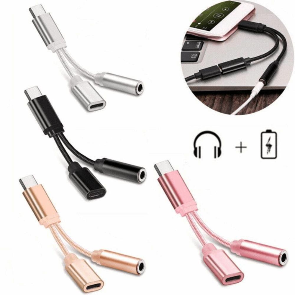 3.5mm 2 In 1 3.5mm Jack Audio Cables Type-C To 3.5mm Connector Type C To 3.5 mm Adapter Usb C Cable