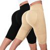 High Waist Seamless Yoga Shorts for Women with Ribbed Design Stretchy Compression Fit Capris Length