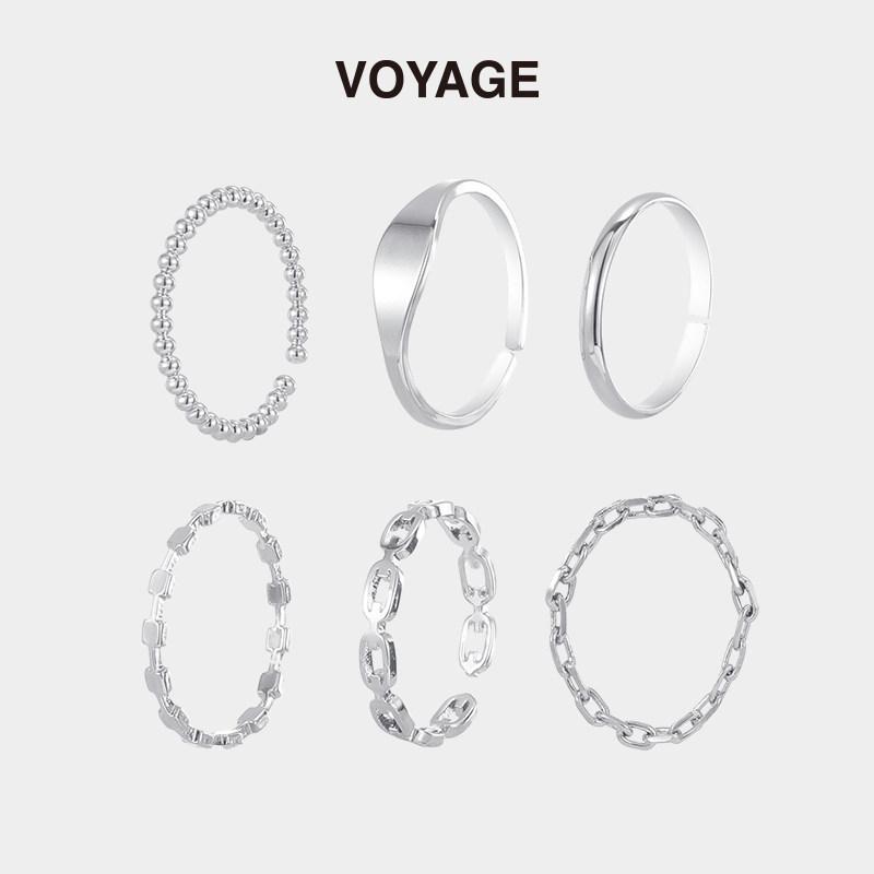 Six-Piece Adjustable Fashion Ring Set for Women – Personalized Index Finger Bands with a Light Luxury, High-End Feel