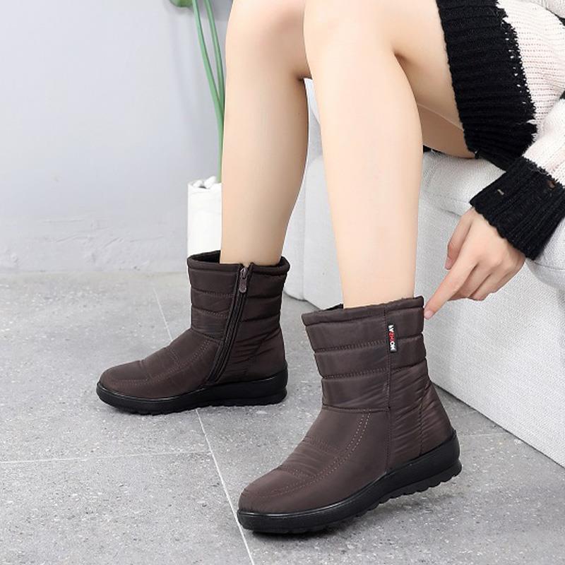 

Winter Scallop Soft Sole Snow Boots Flat Black Short Boots Women s Cotton Shoes Mom Cotton Boots Winter Versatile Warm Fashion 39