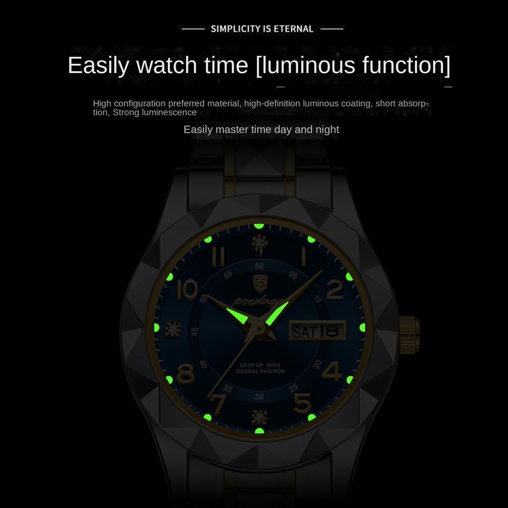 Top Brand New Women's Quartz Watch Waterproof Luminous Double Calendar Fashion Women's Watch