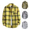 Chemise à carreaux ample à la mode pour hommes, chemisiers de conception de style universitaire frais à manches longues, vêtements à carreaux décontractés