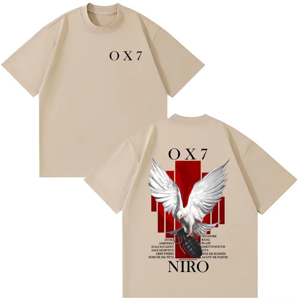 Rapper Niro OX7 Album T-shirt Men Women Clothes Hip Hop Fashion Pop Music T-shirts Male Casual  Vintage T Shirt Streetwear