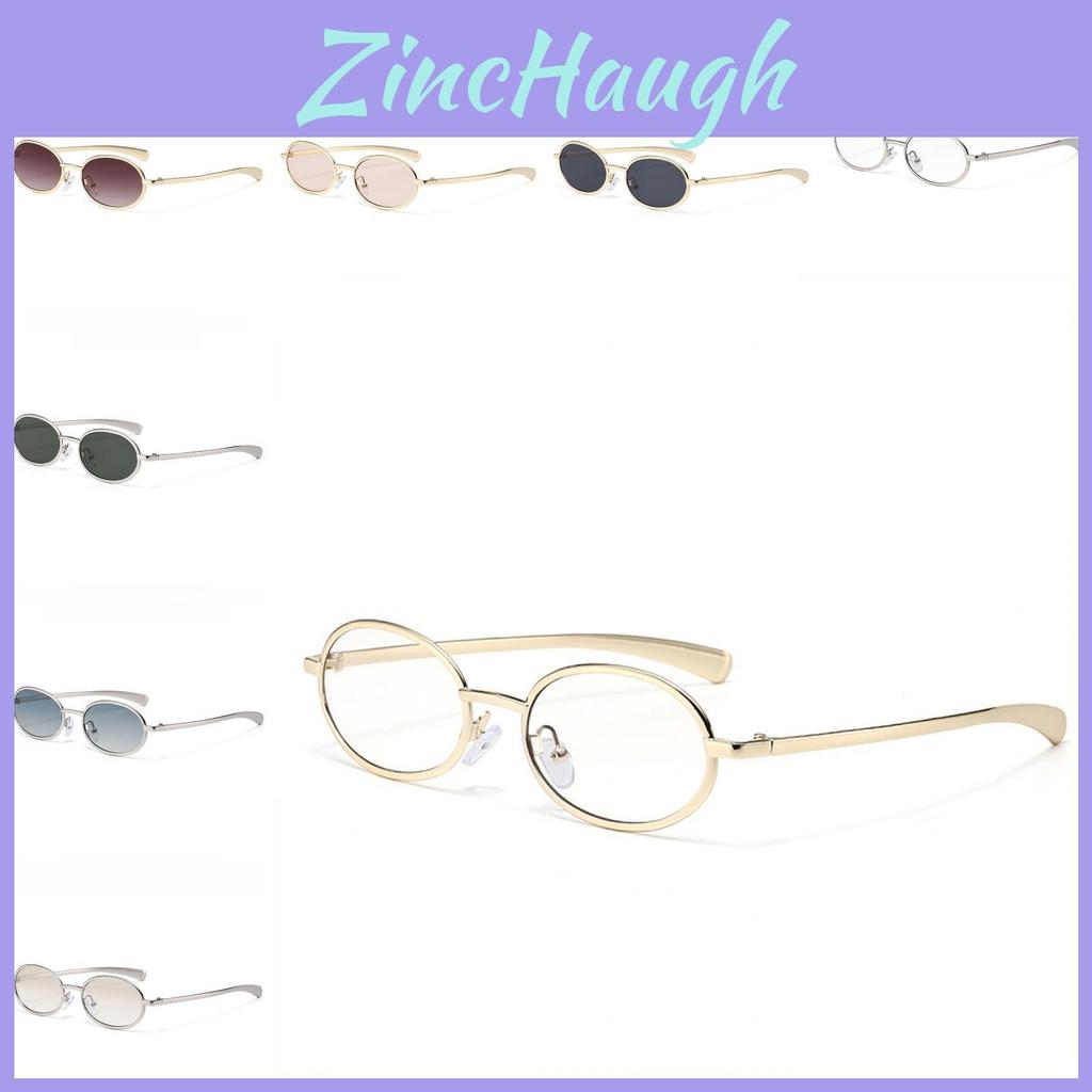 Vintage Metal Oval Sunglasses With Uv400 Protection For Fashionable Men And Women