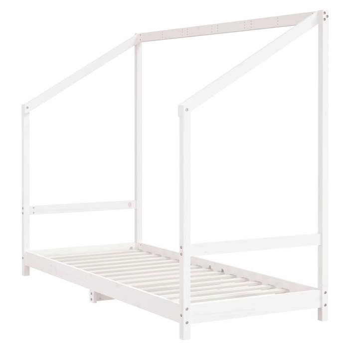 VidaXL Cadre de Lit pour Enfants, Lit Simple avec Sommier à Lattes, Meuble de Chambre à Coucher, Moderne, Blanc 80x200 cm 835701