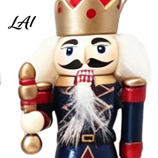 Indoor Seasonal Display Items 5Pcs Christmas Wooden Nutcracker Ornaments Handmade Soldier Figurines with Hanging Rope Ornaments Classic Pendants for