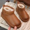 Genuine Leather Children's Snow Boots: Warm, Non-Slip, Plus Velvet, Winter 2025 Collection for Girls & Boys.