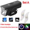 Rechargeable Bicycle Headlight LED Flashlight 5 Lighting Modes Type-C Charge Waterproof Bike Light with Battery Indicator Mount