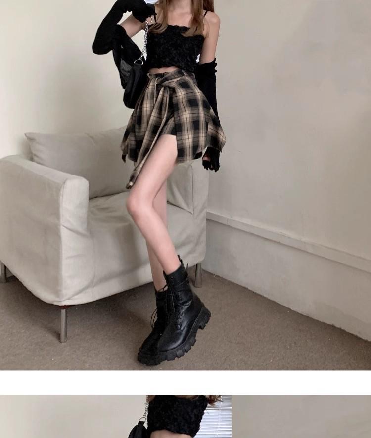 Women's A-Line Plaid Skort with Irregular Design - 2025 Summer Collection