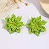 Fashion and Fresh Candy Color Spray Paint Stud Earrings Temperament Versatile Vacation Style Three-layer Flower Earrings Gold Stamen Earrings