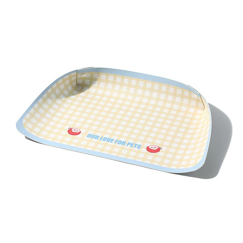 

Непроливаемые подставки, коврики под миски для домашних кошек, водонепроницаемые и маслостойкие кожаные миски для кошек и собак, противоскользящие коврики, большие и маленькие подставки синий/жёлтый