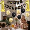 Chaungfu12 Birthday Party Supplies Gold Number 12 Foil Balloon Happy Birthday Banner Kit 12th Birthday Decoration Black Gold Latex Confetti Balloon