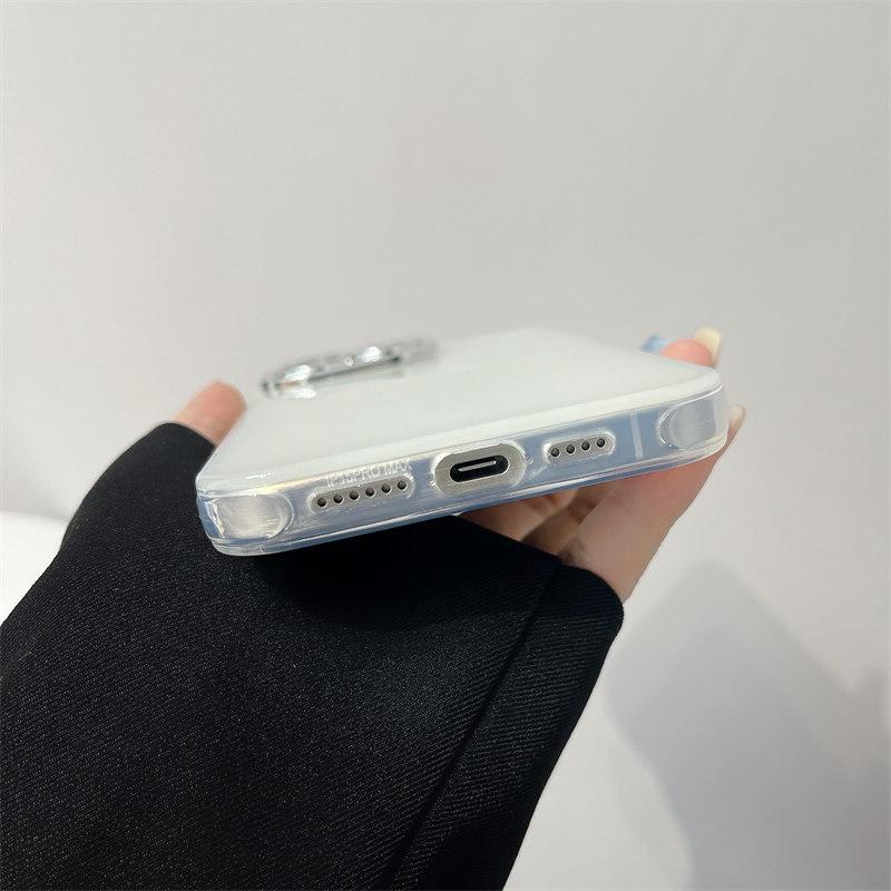 Luxury Glitzy Laser Rainbow with Lens Film Protection Case for iPhone 15 Pro Max 14 Plus 13 12 11 Pro All-Inclusive Fall Protection Cover