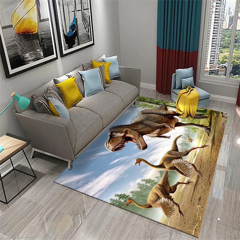 3D Dinosaur Carpet Cute Animal Rug Jurassic Park Floor Mat For Kitchen Bathroom Entrance Hallway Decor Living Room Tea Table Mat