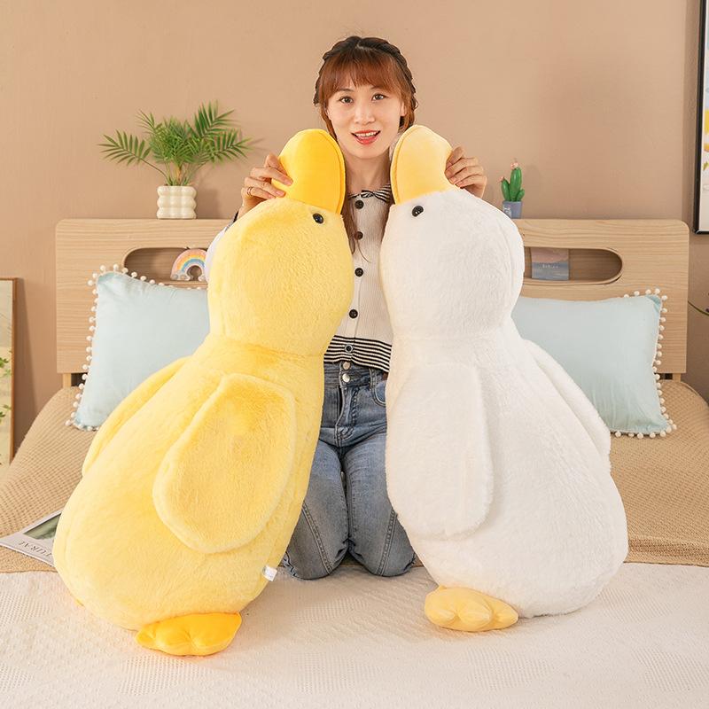 Cross-border New Lying Duck Creative Soft Cute Fried Duck Cloth Doll Sofa Pillow Girl Doll Throw Pillow