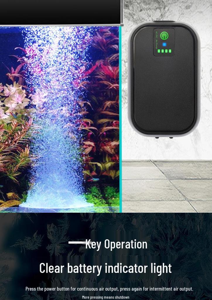 Portable USB Rechargeable Silent Fish Tank & Outdoor Fishing Oxygen Aerator Pump