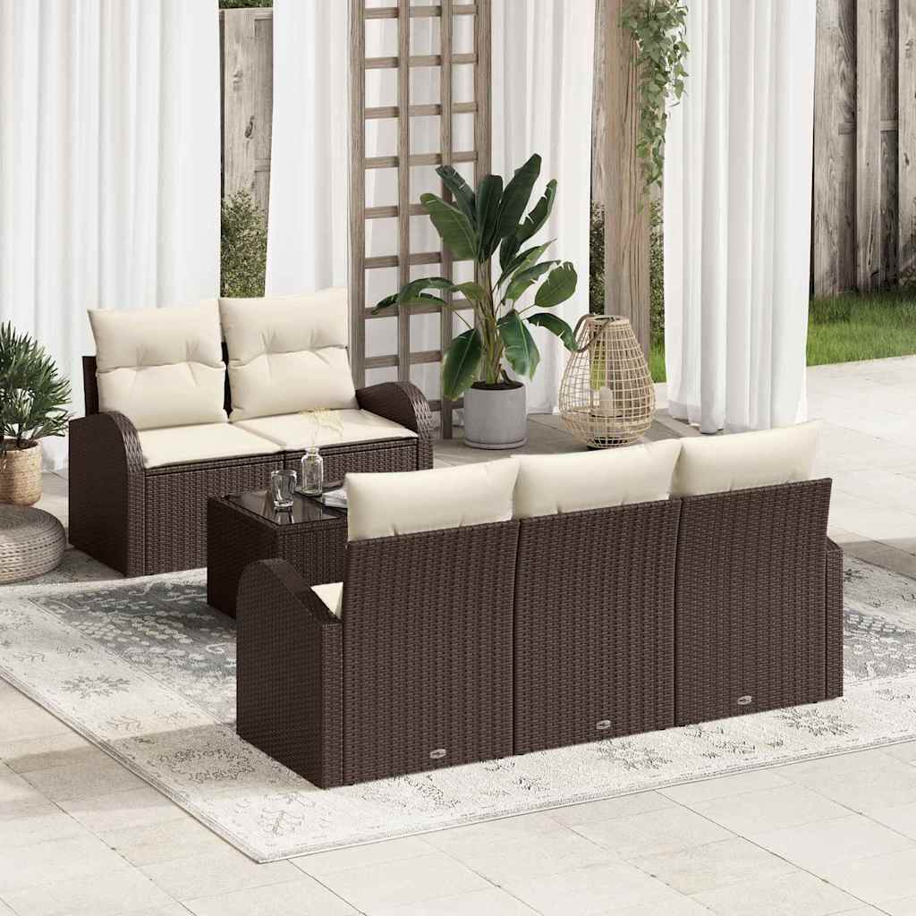 Garden Sofa Set Brown 55 x 55 x 37 cm Poly Rattan