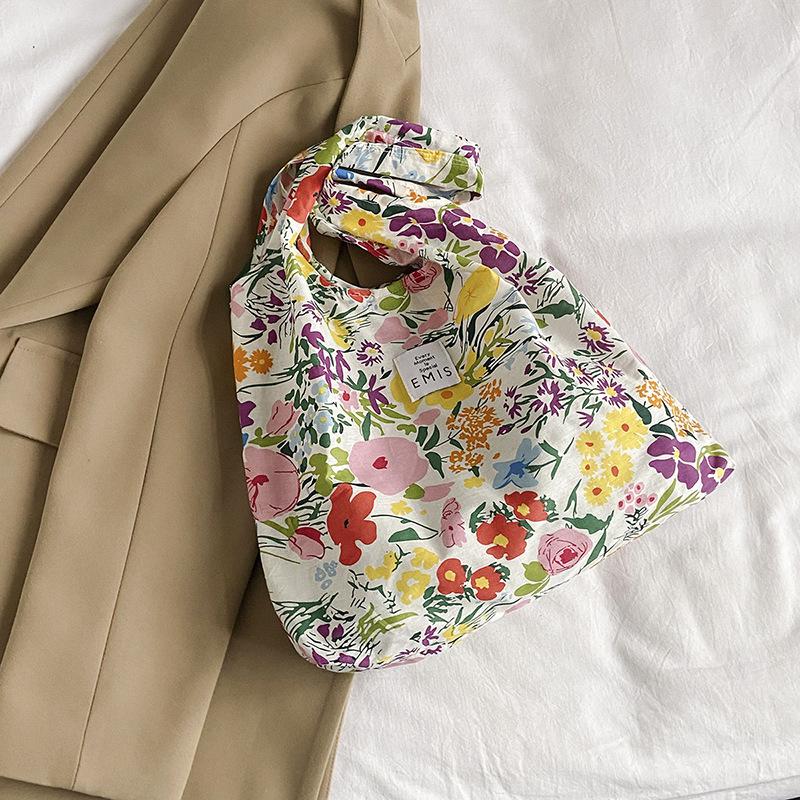 Simple and Fashionable Commuting Cross-span Bag Retro Cloth Bag Fashionable Literary Fresh Student Shoulder Bag Large Capacity Tote Bag