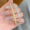 Zircon Crystal Snake Bone-Shaped Open-Ended Bracelet Light Luxury Minority High Sense Bracelet Fashion Personality All-Match Jewelry