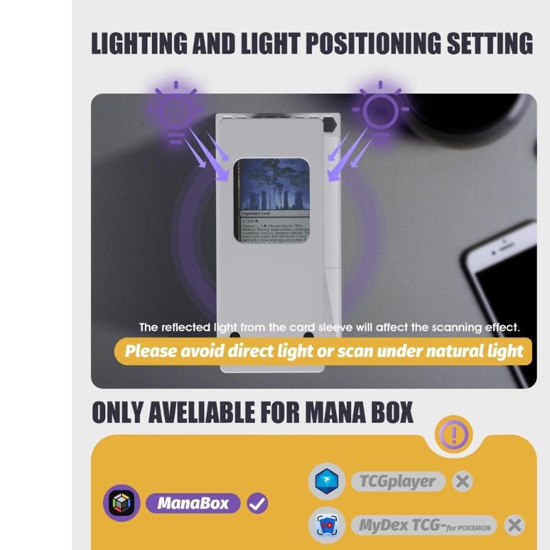 Universal Phone Mount Card Scanning Device For Collections Lightweight Plastic Design