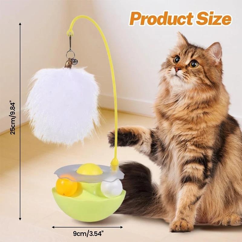 Tumbler Feather Cat Toy Automatic Interactive Teasing Stick Cat Mint Feather Bell Rotation Self Relaxing Cat Exercise Supplies